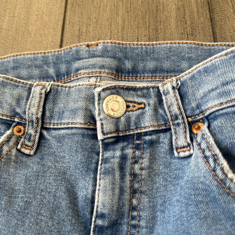 Topshop Blue Straight Leg Jeans